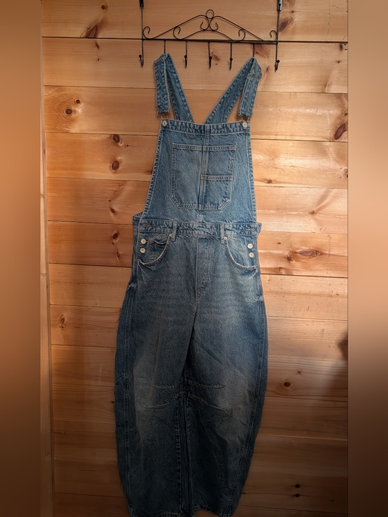 We The Free Barrel Denim Overalls By Free People, Size M, nwot. - Picture 5 of 7